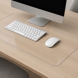 Clear Desk Pad Protector Transparent Non Slip Plastic Table Mat with Rounded Edges for Computer Desk Office and Dining Table Waterproof PVC