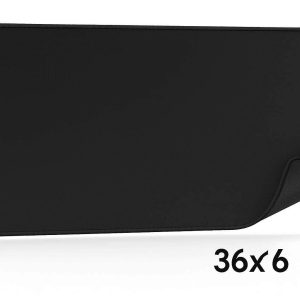 Extended Gaming Mouse Pad with Stitched Edges Large XXL Desk Mat with Non Slip Rubber Base for Gamers and Office Work 36x16 Inch Black
