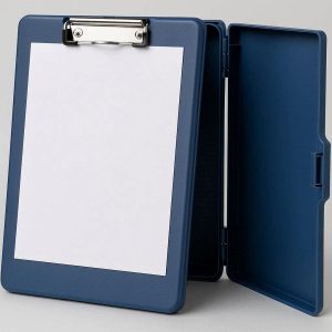 Clipboard with Storage Compartment Heavy Duty Plastic Side Opening File Folder for Nurses Coaches and Students Document Protection Blue