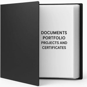 Presentation Folder with 30 Clear Sleeves Plastic Sheet Protector Binder for Displaying Documents Portfolio Projects and Certificates Black